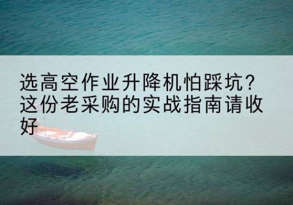 洪湖高空作业升降机厂家推荐-选高空作业升降机怕踩坑？这份老采购的实战指南请收好